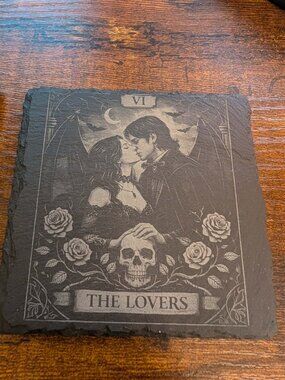 Gothic Tarot Card Slate Coasters | Dark Academia Witchy Decor | Sold Separately!